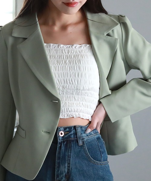 Cheek（チーク）の「シャーリングキャミソール（キャミソール・レディース・ホワイト/イエロー/ブラック/グリーン・MEDIUM）」の2枚目の写真