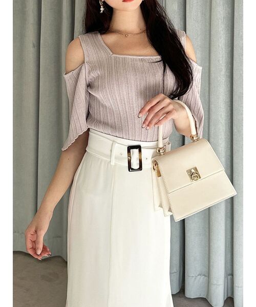 RESEXXY(リゼクシー)の「2wayスリーブニットトップス(ニット/セーター・レディース・アイボリー/ブラック/グレー・FREE)」の3枚目の写真