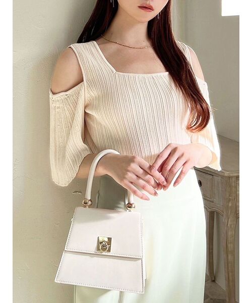 RESEXXY(リゼクシー)の「2wayスリーブニットトップス(ニット/セーター・レディース・アイボリー/ブラック/グレー・FREE)」の1枚目の写真