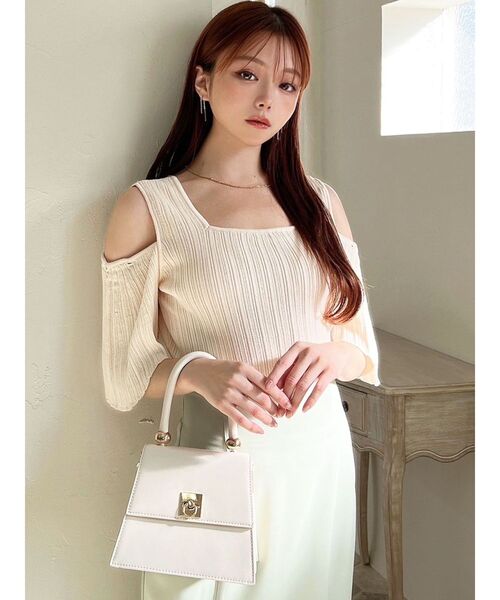 RESEXXY(リゼクシー)の「2wayスリーブニットトップス(ニット/セーター・レディース・アイボリー/ブラック/グレー・FREE)」の9枚目の写真