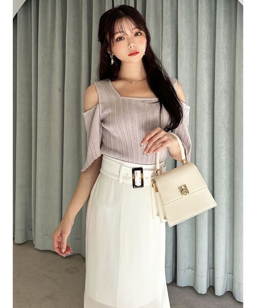 RESEXXY(リゼクシー)の「2wayスリーブニットトップス(ニット/セーター・レディース・アイボリー/ブラック/グレー・FREE)」の13枚目の写真