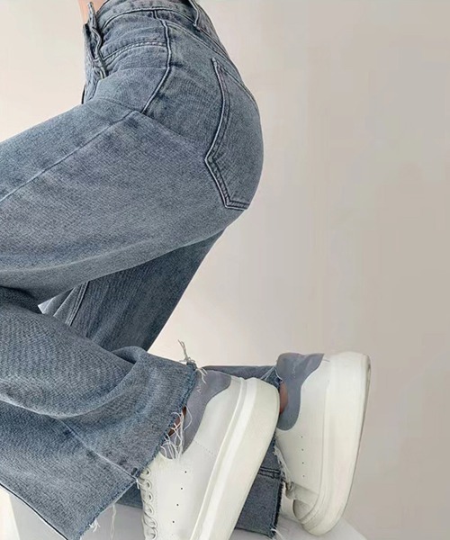 Miniministore(ミニミニストア)の「デニムストレートパンツ ハイウエスト韓国(デニムパンツ・レディース・サックスブルー・M/S/L/XL)」の10枚目の写真