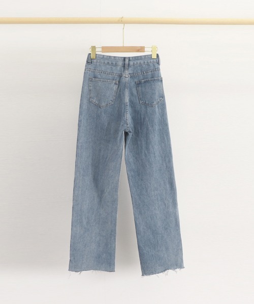 Miniministore(ミニミニストア)の「デニムストレートパンツ ハイウエスト韓国(デニムパンツ・レディース・サックスブルー・M/S/L/XL)」の16枚目の写真