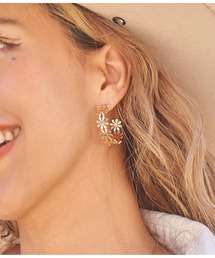 フラワー フープ ピアス
