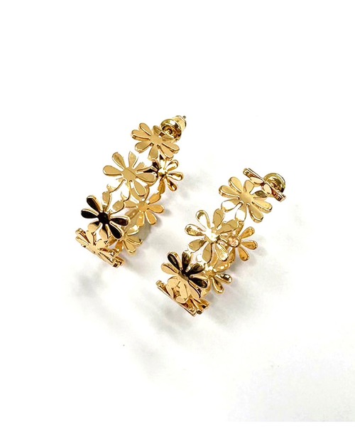 anap mimpi(アナップミンピ)の「フラワー フープ ピアス(ピアス(両耳用)・レディース・ゴールド・FREE)」の4枚目の写真