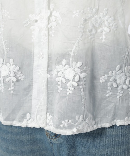 fifth(フィフス)の「フラワー刺繍シアーブラウス(シャツ/ブラウス・レディース・ベージュ/ホワイト・M)」の18枚目の写真