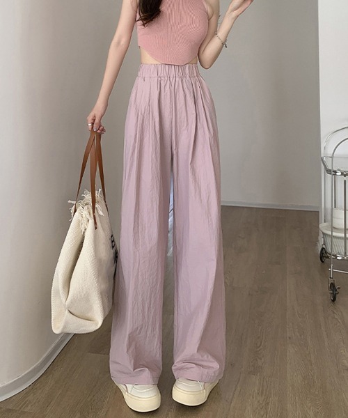 Miniministore(ミニミニストア)の「リラックスパンツ レディース 薄手6色(その他パンツ・レディース・ブラック/アイボリー/ピンク/グリーン/ベージュ/ダークグレー・L/M)」の6枚目の写真