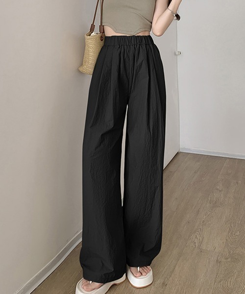 Miniministore(ミニミニストア)の「リラックスパンツ レディース 薄手6色(その他パンツ・レディース・ブラック/アイボリー/ピンク/グリーン/ベージュ/ダークグレー・L/M)」の2枚目の写真