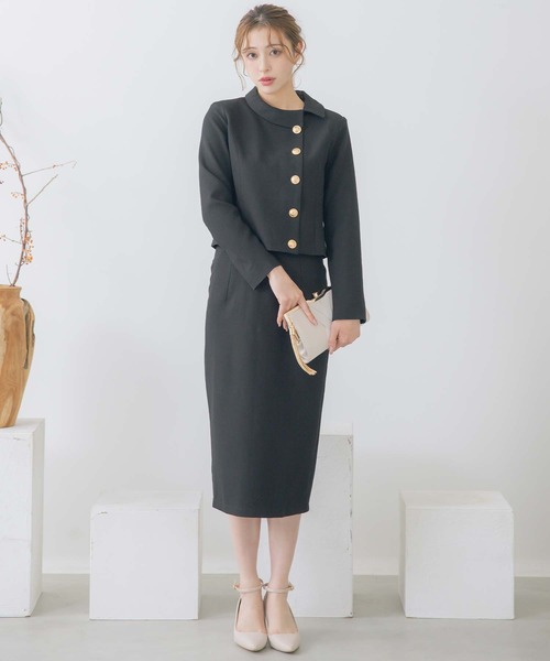 セール】スーツセット レディース サイドカラー ゴールドボタン