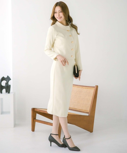 セール】スーツセット レディース サイドカラー ゴールドボタン