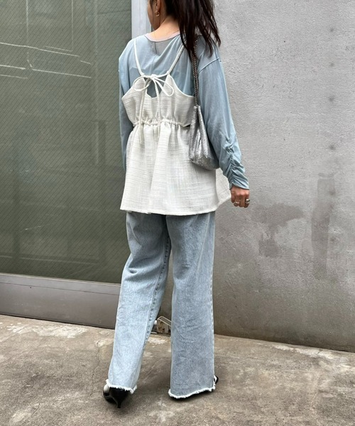 WILLOW（ウィロー）の「【willow】シアーツイードキャミチュニック（キャミソール・レディース・ブラック/ホワイト・ONE SIZE）」の18枚目の写真