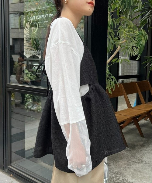 WILLOW（ウィロー）の「【willow】シアーツイードキャミチュニック（キャミソール・レディース・ブラック/ホワイト・ONE SIZE）」の11枚目の写真