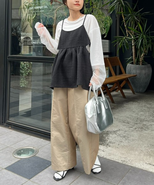 WILLOW（ウィロー）の「【willow】シアーツイードキャミチュニック（キャミソール・レディース・ブラック/ホワイト・ONE SIZE）」の12枚目の写真