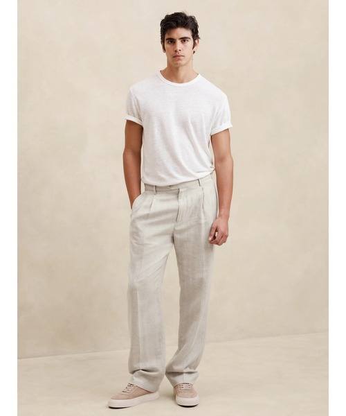 古着 バナリパ リネンスラックス リネンパンツ ワイドパンツ ストリート 古着 バナナリパブリック BANANA REPUBLIC CLASSIC FIT リネン