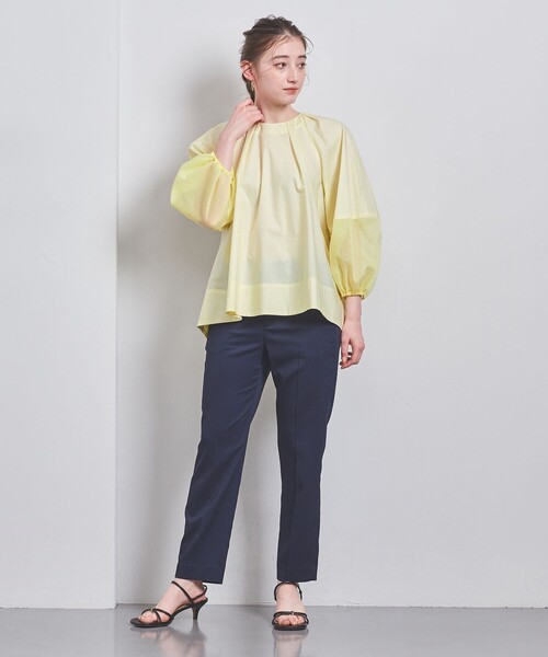 ★ユナイテッドアローズ★シアースリーブコンビブラウス　イエロー UNITED ARROWS（ユナイテッドアローズ）の「シアースリーブ