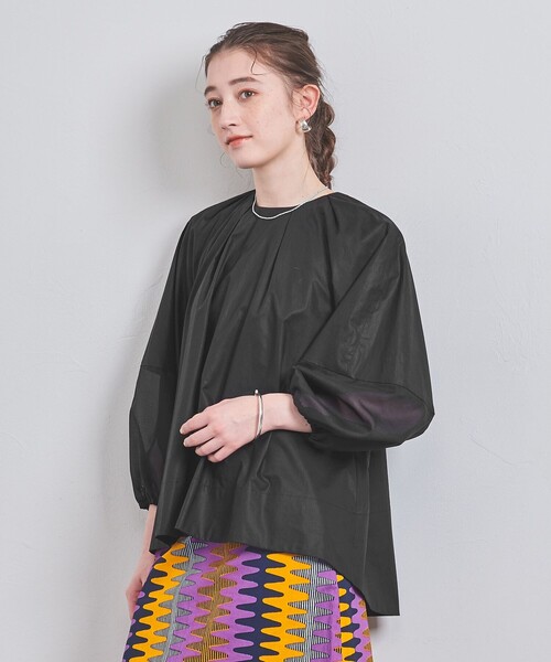 UNITED ARROWS シアースリーブ コンビ ブラウス　2024 UNITED ARROWS（ユナイテッドアローズ）の「シアースリーブ