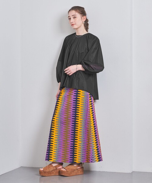 ★ユナイテッドアローズ★シアースリーブコンビブラウス　イエロー UNITED ARROWS（ユナイテッドアローズ）の「シアースリーブ