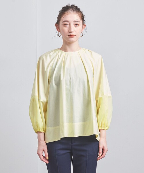 UNITED ARROWS シアースリーブ コンビ ブラウス　2024 UNITED ARROWS（ユナイテッドアローズ）の「シアースリーブ