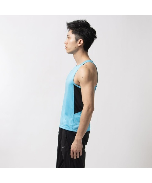 Reebok(リーボック)の「ランニング スピードウィック シングレット / RUN SPEEDWICK SINGLET(タンクトップ・メンズ・アイボリー/ライトブルー・LARGE/MEDIUM/SMALL/XX-LARGE/X-LARGE)」の7枚目の写真
