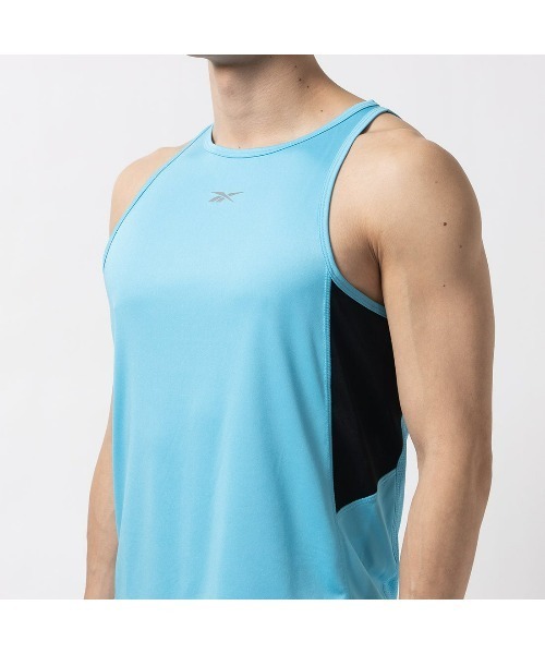 Reebok(リーボック)の「ランニング スピードウィック シングレット / RUN SPEEDWICK SINGLET(タンクトップ・メンズ・アイボリー/ライトブルー・LARGE/MEDIUM/SMALL/XX-LARGE/X-LARGE)」の9枚目の写真