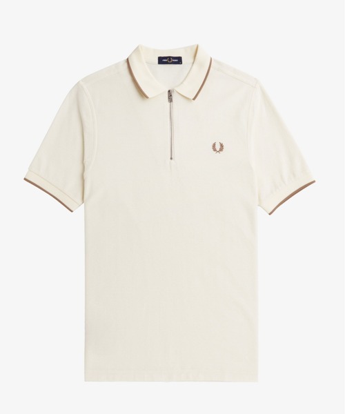 FRED PERRY（フレッドペリー）の「Crepe Pique Zip Neck Polo Shirt（ポロシャツ・メンズ・ブラック/ホワイト・M/L）」の5枚目の写真