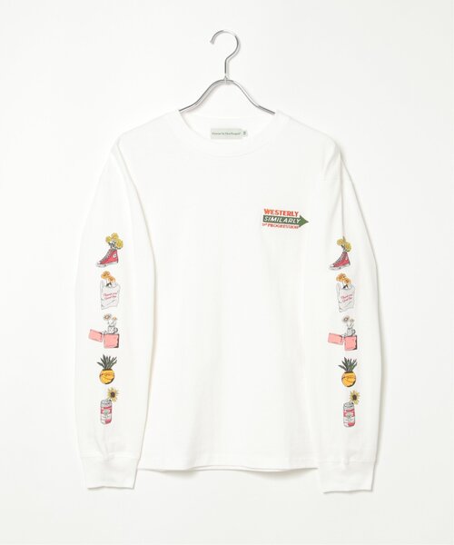 VENCEEXCHANGE(ヴァンスエクスチェンジ)の「袖フラワープリントロンT(Tシャツ/カットソー・メンズ・スカイブルー/ホワイト/チャコールグレー・L/M/LL)」の6枚目の写真