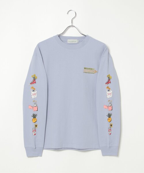 VENCEEXCHANGE(ヴァンスエクスチェンジ)の「袖フラワープリントロンT(Tシャツ/カットソー・メンズ・スカイブルー/ホワイト/チャコールグレー・L/M/LL)」の7枚目の写真