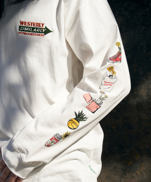 VENCEEXCHANGE(ヴァンスエクスチェンジ)の「袖フラワープリントロンT(Tシャツ/カットソー・メンズ・スカイブルー/ホワイト/チャコールグレー・L/M/LL)」の22枚目の写真