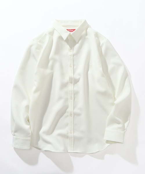 Healthknit(ヘルスニット)の「【Healthknit/ヘルスニット】COOL TOUCH ロングスリーブ レギュラーカラー ワンポイントシャツ(シャツ/ブラウス・メンズ・グレイッシュベージュ/ブラック/ネイビー/ホワイト・L/M/XL)」の5枚目の写真