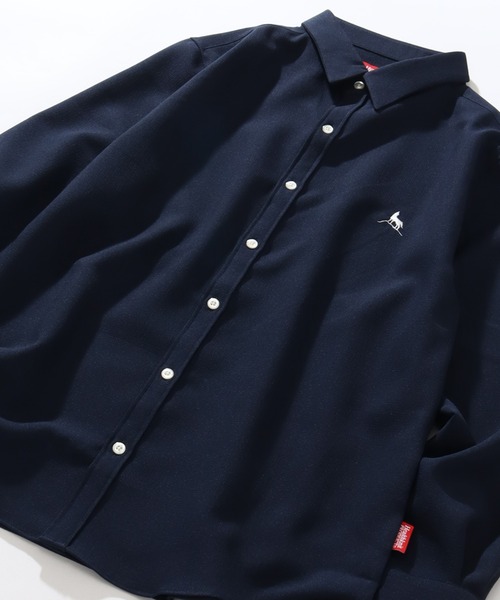 Healthknit(ヘルスニット)の「【Healthknit/ヘルスニット】COOL TOUCH ロングスリーブ レギュラーカラー ワンポイントシャツ(シャツ/ブラウス・メンズ・グレイッシュベージュ/ブラック/ネイビー/ホワイト・L/M/XL)」の11枚目の写真