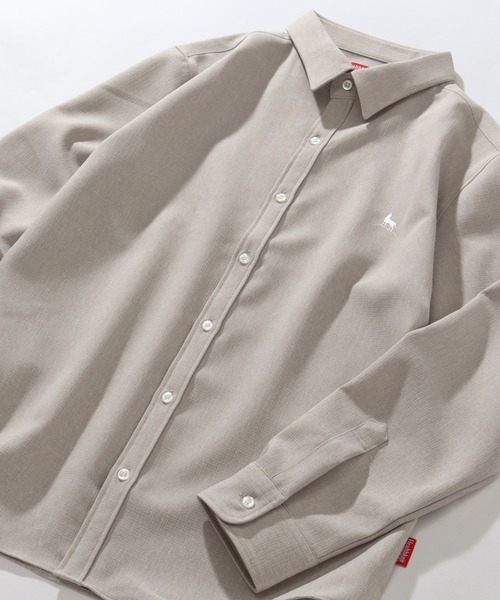Healthknit(ヘルスニット)の「【Healthknit/ヘルスニット】COOL TOUCH ロングスリーブ レギュラーカラー ワンポイントシャツ(シャツ/ブラウス・メンズ・グレイッシュベージュ/ブラック/ネイビー/ホワイト・L/M/XL)」の12枚目の写真