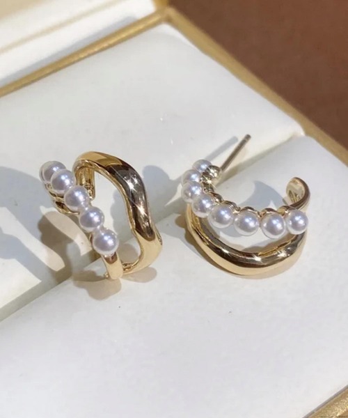 TONE SELECT GOODS（トーンセレクトグッズ）の「Liaa/メタル パールピアス A18287（ピアス（両耳用）・レディース・ゴールド系その他/ゴールド系その他2/ゴールド系その他3/ゴールド系その他4/ゴールド系その他5・FREE）」の12枚目の写真