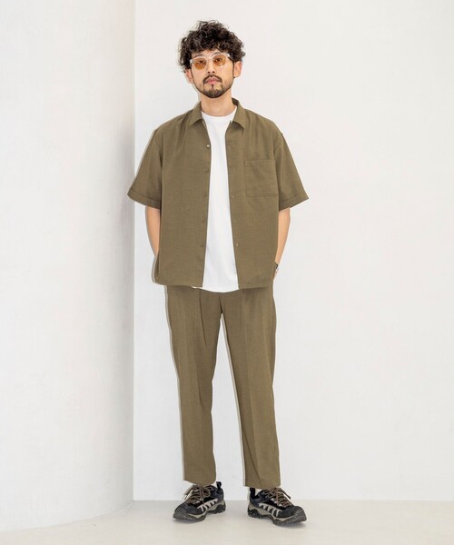 FREAK'S STORE(フリークスストア)の「Reflax/リフラクス オープンカラー ショートスリーブシャツ/リラックスフィット(シャツ/ブラウス・メンズ・オフホワイト/オリーブ/チャコールグレー/ブラック・LARGE/MEDIUM/SMALL)」の14枚目の写真