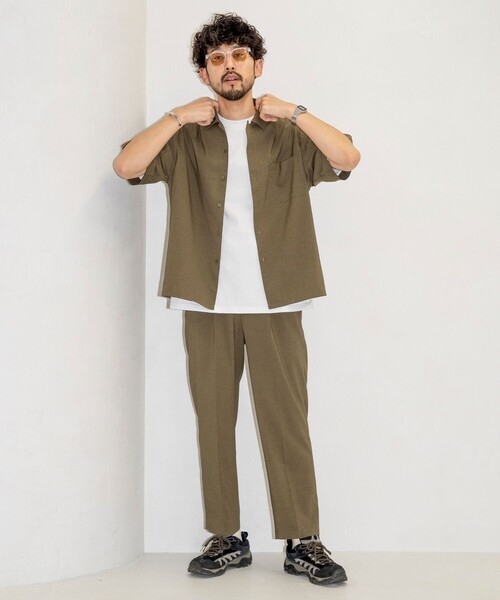 FREAK'S STORE(フリークスストア)の「Reflax/リフラクス オープンカラー ショートスリーブシャツ/リラックスフィット(シャツ/ブラウス・メンズ・オフホワイト/オリーブ/チャコールグレー/ブラック・LARGE/MEDIUM/SMALL)」の13枚目の写真