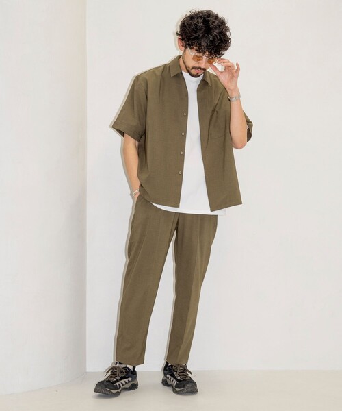 FREAK'S STORE(フリークスストア)の「Reflax/リフラクス オープンカラー ショートスリーブシャツ/リラックスフィット(シャツ/ブラウス・メンズ・オフホワイト/オリーブ/チャコールグレー/ブラック・LARGE/MEDIUM/SMALL)」の11枚目の写真