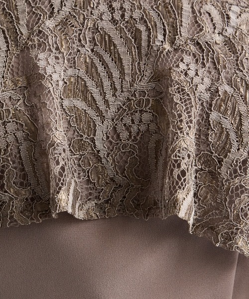 AIMER（エメ）の「レースケープ風スリーブフィット&フレアパーティードレス　結婚式　お呼ばれ　ドレス　20代 30代（ワンピース・レディース・カーキ/ワイン/グレイッシュブルー/スモーキーグリーン系/ブラック/モカ・MEDIUM/LARGE）」の10枚目の写真