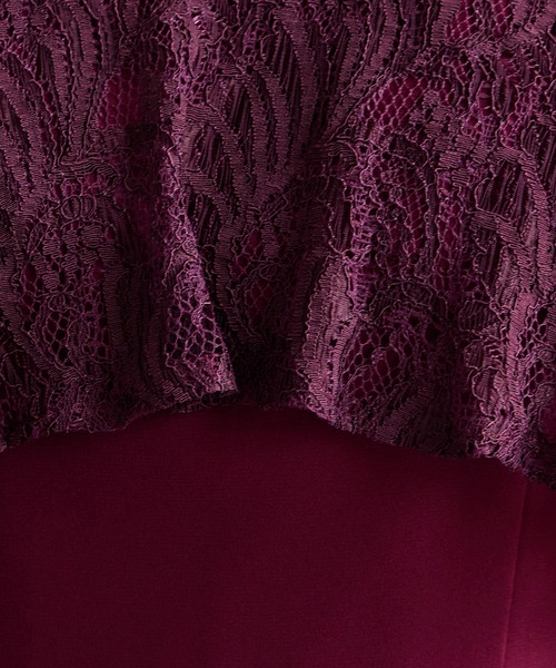 AIMER（エメ）の「レースケープ風スリーブフィット&フレアパーティードレス　結婚式　お呼ばれ　ドレス　20代 30代（ワンピース・レディース・カーキ/ワイン/グレイッシュブルー/スモーキーグリーン系/ブラック/モカ・MEDIUM/LARGE）」の11枚目の写真