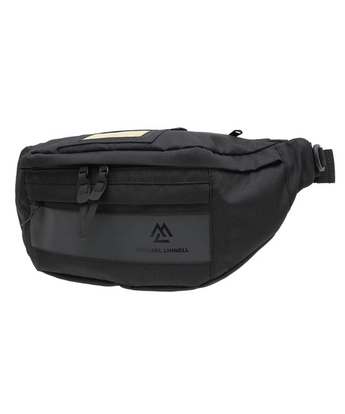 MICHAEL LINNELL（マイケル リンネル）の「【MICHAEL LINNELL/マイケルリンネル】Waist Bag　ウエストバッグ　ブラックのリフレクタープリント　高い撥水性（ボディバッグ/ウエストポーチ・メンズ・ベージュ/ブラック/ブルー・FREE）」の2枚目の写真