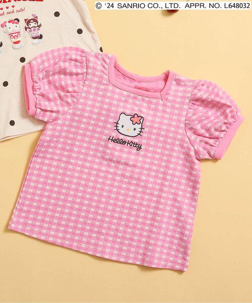 sanrio（サンリオ）の「サンリオキャラクターズパフスリーブTシャツ（Tシャツ/カットソー・キッズ・ピンク/ドット・90/100/110/120/80/130/140）」の2枚目の写真