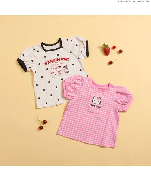 sanrio（サンリオ）の「サンリオキャラクターズパフスリーブTシャツ（Tシャツ/カットソー・キッズ・ピンク/ドット・90/100/110/120/80/130/140）」の3枚目の写真