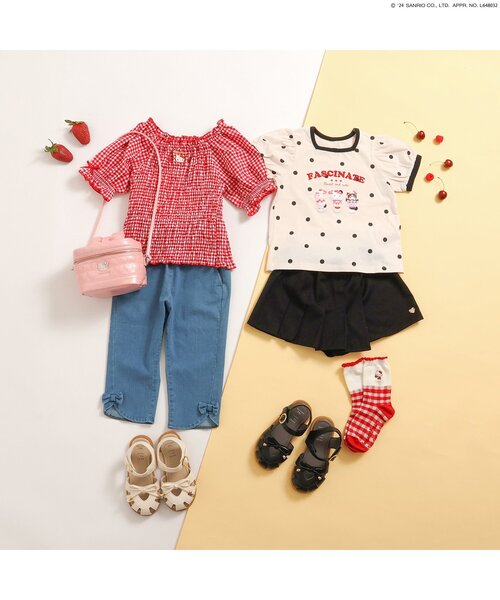 sanrio（サンリオ）の「サンリオキャラクターズパフスリーブTシャツ（Tシャツ/カットソー・キッズ・ピンク/ドット・90/100/110/120/80/130/140）」の5枚目の写真