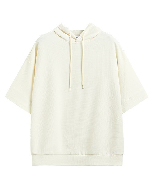 Ressaca(レサーカ)の「オーバーサイズ ワッフルフード付きTシャツ プルオーバーパーカー(パーカー・メンズ・ブラック/ブラウン/ホワイト・M/L/XL)」の12枚目の写真