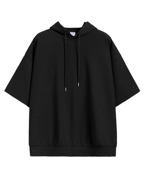 Ressaca(レサーカ)の「オーバーサイズ ワッフルフード付きTシャツ プルオーバーパーカー(パーカー・メンズ・ブラック/ブラウン/ホワイト・M/L/XL)」の13枚目の写真