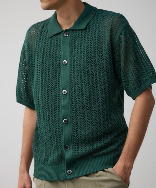 AZUL by moussy（アズールバイマウジー）の「ポロエリシアーシャツ（シャツ/ブラウス・メンズ・ダークグリーン/ブラック/アイボリー・FREE）」の3枚目の写真