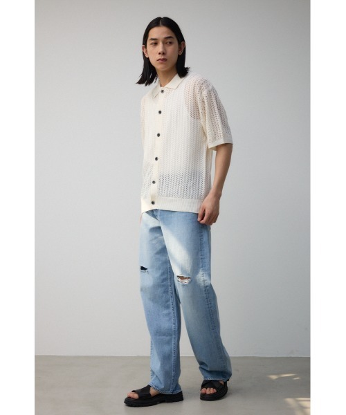 AZUL by moussy（アズールバイマウジー）の「ポロエリシアーシャツ（シャツ/ブラウス・メンズ・ダークグリーン/ブラック/アイボリー・FREE）」の6枚目の写真