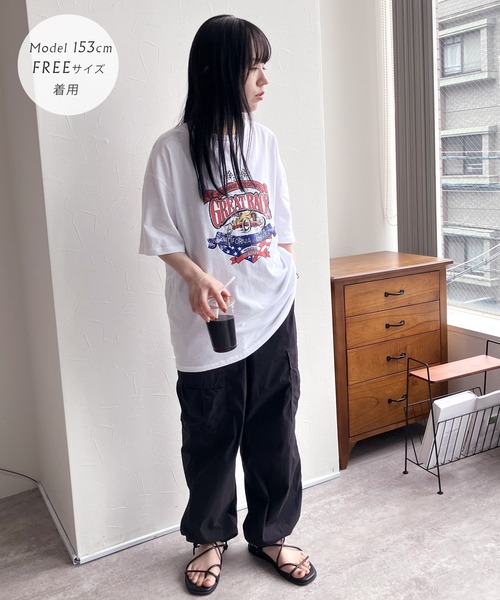 reca（レカ）の「ロックプリントTシャツ（Tシャツ/カットソー・レディース・ホワイト/チャコール・FREE）」の7枚目の写真