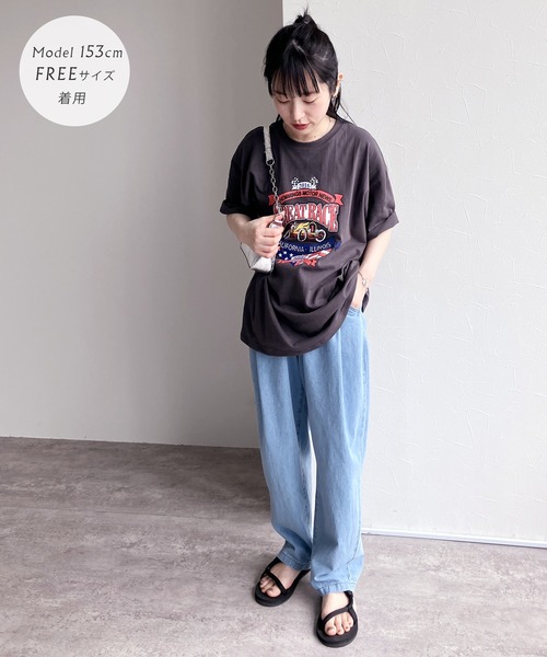 reca（レカ）の「ロックプリントTシャツ（Tシャツ/カットソー・レディース・ホワイト/チャコール・FREE）」の4枚目の写真