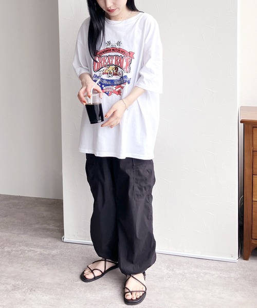 reca（レカ）の「ロックプリントTシャツ（Tシャツ/カットソー・レディース・ホワイト/チャコール・FREE）」の3枚目の写真
