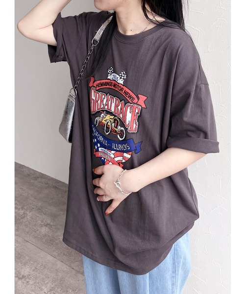 reca（レカ）の「ロックプリントTシャツ（Tシャツ/カットソー・レディース・ホワイト/チャコール・FREE）」の11枚目の写真