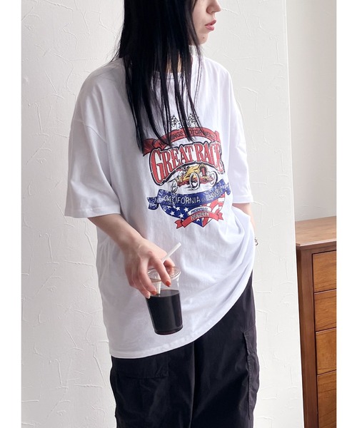reca（レカ）の「ロックプリントTシャツ（Tシャツ/カットソー・レディース・ホワイト/チャコール・FREE）」の8枚目の写真